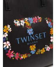 TWINSET LOGO OVAL T FLOREALE Shopping bag black / oval t flower - Women&rsquo;s Bags - 3