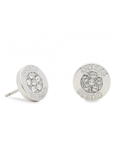 BUTTON LOGO AND CRYSTAL STUDS Earrings SILVER - Earrings