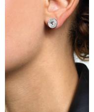GUESS CLEAR CRYSTAL AND LOGO STUDS Earrings SILVER - Earrings - 2