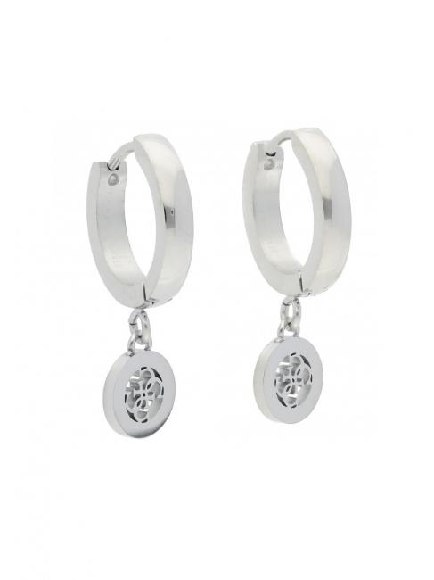 4G CHARM AND CRYSTALS HUGGIES Earrings SILVER - Earrings