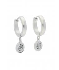 GUESS 4G CHARM AND CRYSTALS HUGGIES Earrings SILVER - Earrings - 3