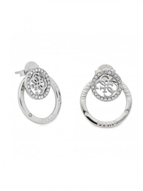 2 CIRCLES PAVE STUD Earrings SILVER - Earrings