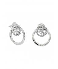 GUESS 2 CIRCLES PAVE STUD Earrings SILVER - Earrings - 4