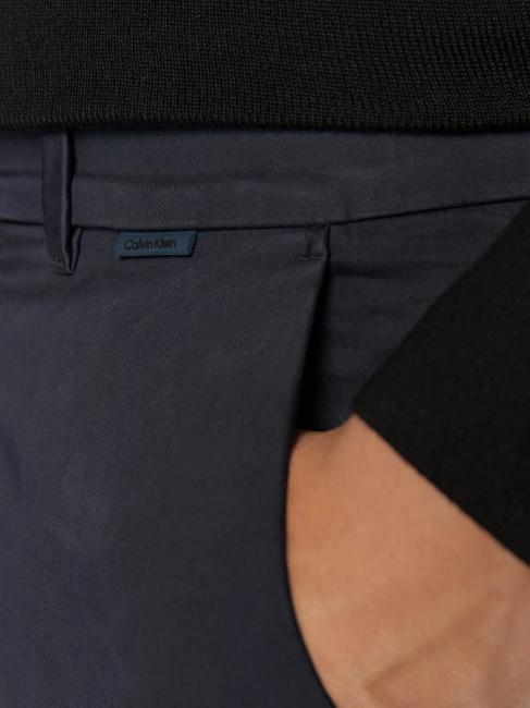 Sateen chino  Cotton trousers, slim fit Calvin Navy - Trousers