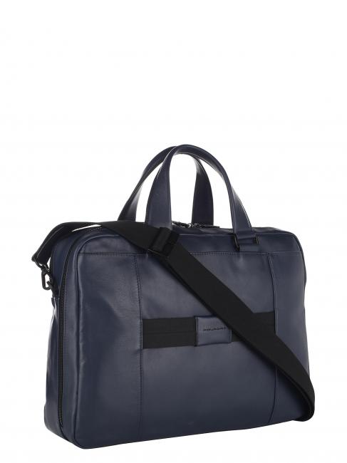 SETEBOS 15" laptop briefcase, in leather blue - Work Briefcases