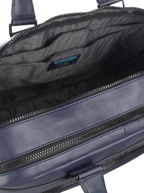 SETEBOS 15" laptop briefcase, in leather blue - Work Briefcases