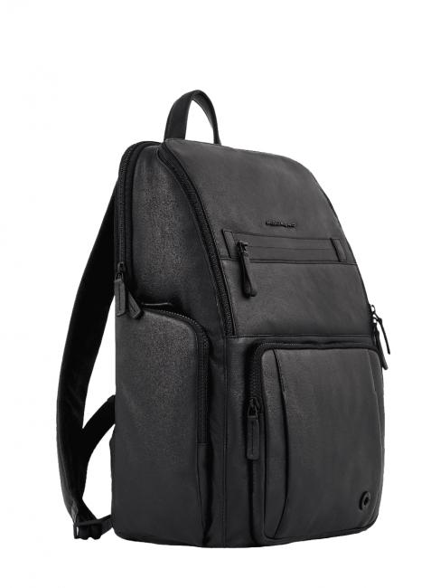 CHARLIE 15.6" laptop backpack, in leather Black - Laptop backpacks