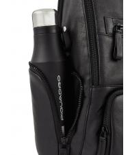 PIQUADRO CHARLIE 15.6" laptop backpack, in leather Black - Laptop backpacks - 3