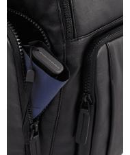 PIQUADRO CHARLIE 15.6" laptop backpack, in leather Black - Laptop backpacks - 4