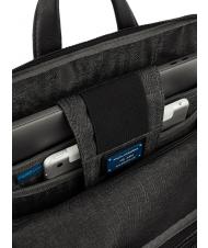 PIQUADRO CHARLIE 15.6" laptop backpack, in leather Black - Laptop backpacks - 6