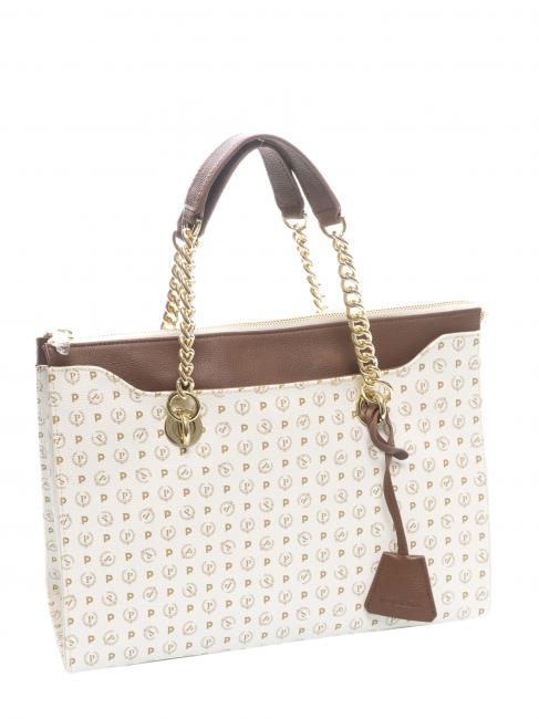 Heritage Classic Shoulder shopper, with shoulder strap ivory / brown - Women&rsquo;s Bags