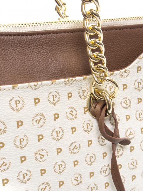 Heritage Classic Shoulder shopper, with shoulder strap ivory / brown - Women&rsquo;s Bags
