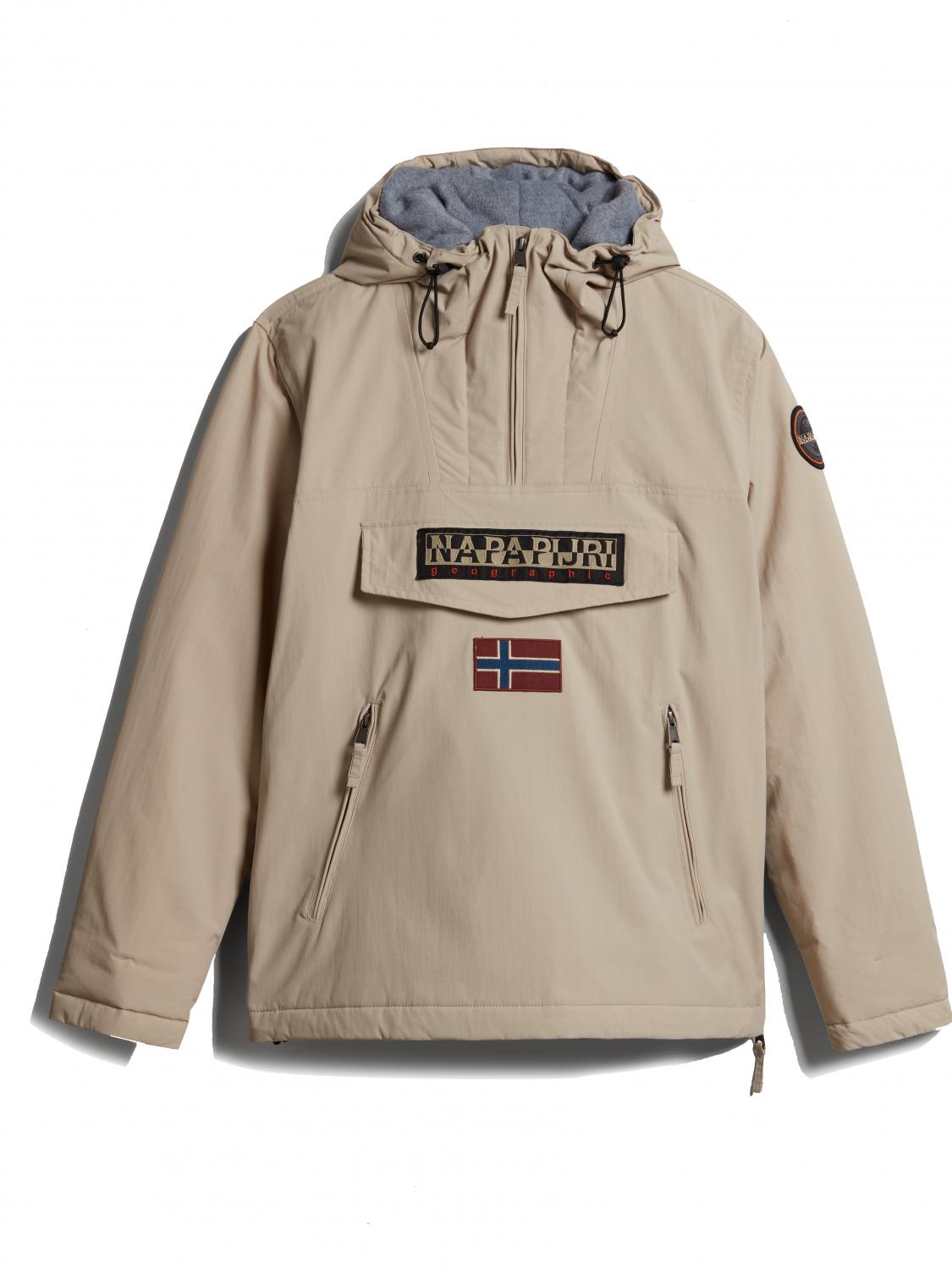 Napapijri Rainforest Pocket 2 Anorak Jacket With Pockets Beige Stone Buy At Outlet Prices!