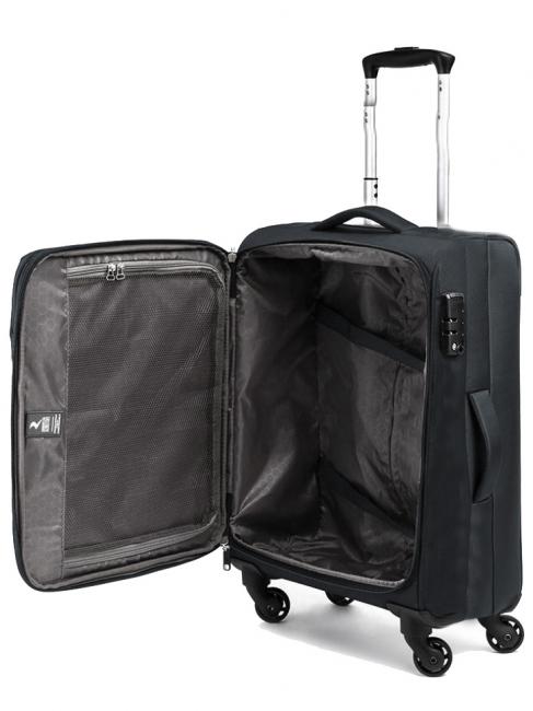 ECO-MOOD Large size expandable trolley Black - Semi-rigid Trolley Cases