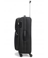 R RONCATO ECO-MOOD Large size expandable trolley Black - Semi-rigid Trolley Cases - 3