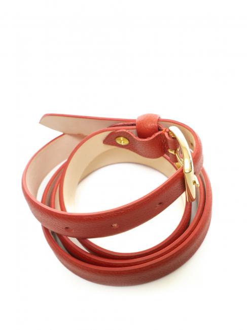 Cintura sottile in pelle palmellata  tomato - Belts