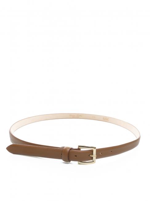 Cintura sottile in pelle palmellata  Brown - Belts