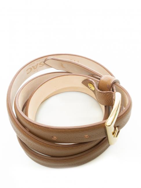 Cintura sottile in pelle palmellata  Brown - Belts