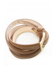 LESAC Cintura sottile in pelle palmellata  Brown - Belts - 3