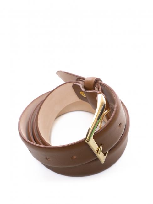 Cintura in pelle liscia  Brown - Belts