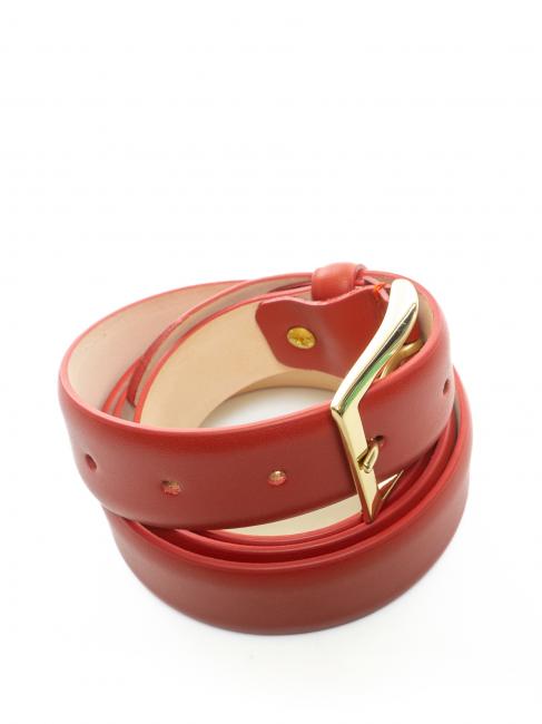 Cintura in pelle liscia  tomato - Belts
