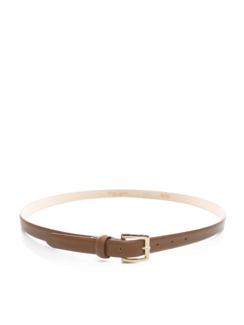 Cintura sottile in pelle liscia  Brown - Belts