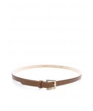 LESAC Cintura sottile in pelle liscia  Brown - Belts - 2