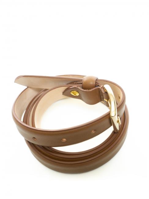 Cintura sottile in pelle liscia  Brown - Belts