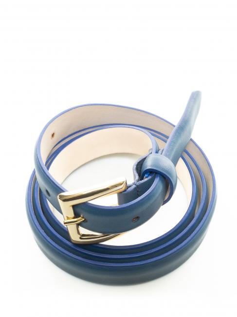 Cintura sottile in pelle liscia  marine - Belts