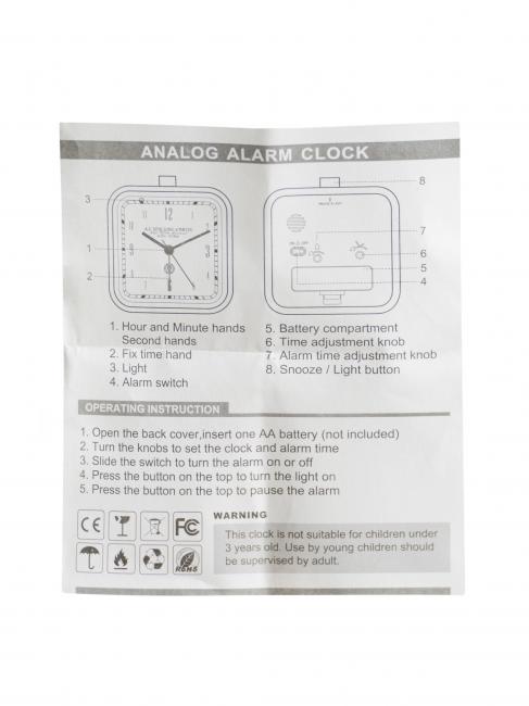 LIGHTED SQUARE Wake Up White - Clocks and Alarm Clocks