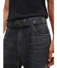 CALVIN KLEIN CK JEANS MONOGRAM PLAQUE Leather belt - Belts