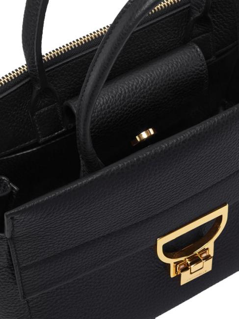 ARLETTIS Hammered leather handbag Black - Women’s Bags