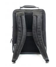 PIQUADRO X1 Leather backpack, 15.6" pc holder Black - Laptop backpacks - 4