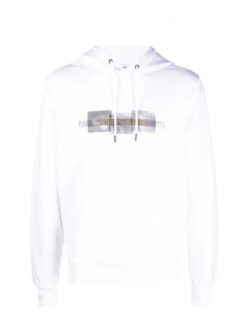 BOX STRIPED LOGO Hoodie Bright White - Sweatshirts