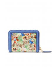 RALPH LAUREN OVL JACQUARD Small zip around wallet prnt khaki mjcqrd/nw engld blue - Women&rsquo;s Wallets - 3