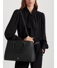 RALPH LAUREN HANNA Large leather handbag black5 - Women’s Bags - 6
