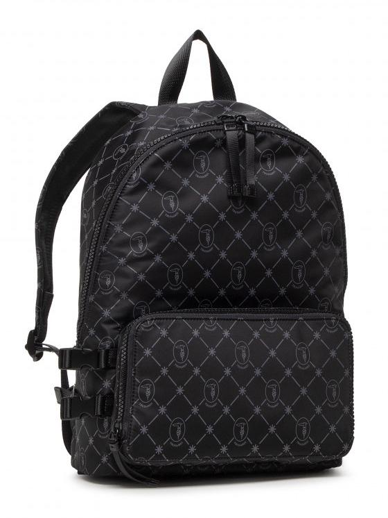 Trussardi Smart Monogram Print Nylon Backpack 15.6