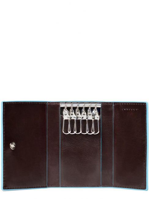BLUE SQUARE Leather key case MAHOGANY - Key holders