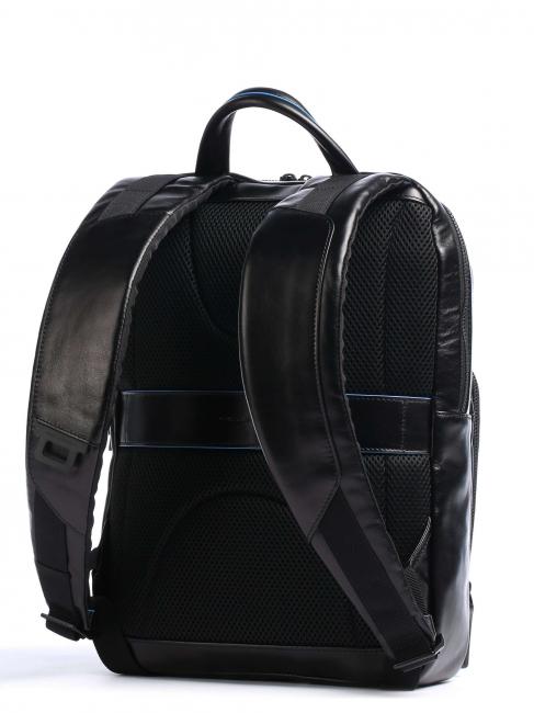 BLUE SQUARE Revamp 14" laptop backpack, in leather Black - Laptop backpacks