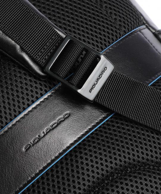 BLUE SQUARE Revamp 14" laptop backpack, in leather Black - Laptop backpacks