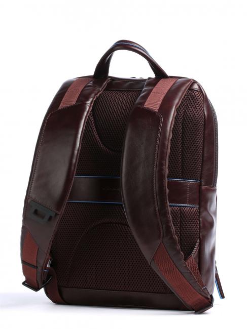 BLUE SQUARE Revamp 14" laptop backpack, in leather MAHOGANY - Laptop backpacks