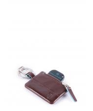 PIQUADRO BLUE SQUARE Keychain with Connequ MAHOGANY - Key holders - 2