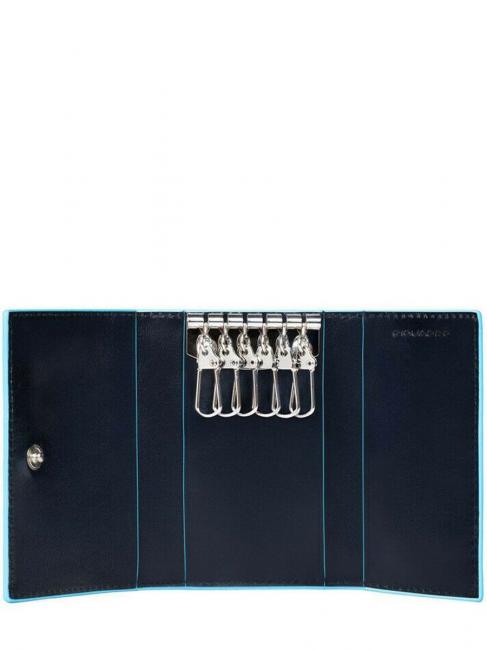 BLUE SQUARE Leather key case blue - Key holders