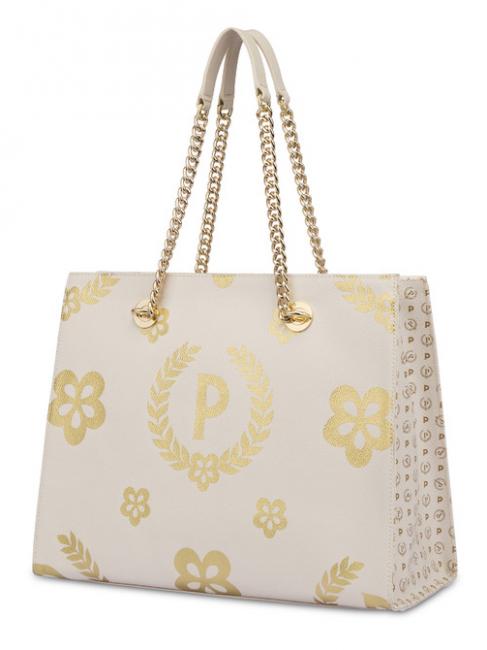 HERITAGE  Shopping bag with all over print ivory / brown - Women&rsquo;s Bags