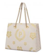 POLLINI HERITAGE  Shopping bag with all over print ivory / brown - Women&rsquo;s Bags - 3