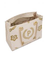 POLLINI HERITAGE  Shopping bag with all over print ivory / brown - Women&rsquo;s Bags - 4