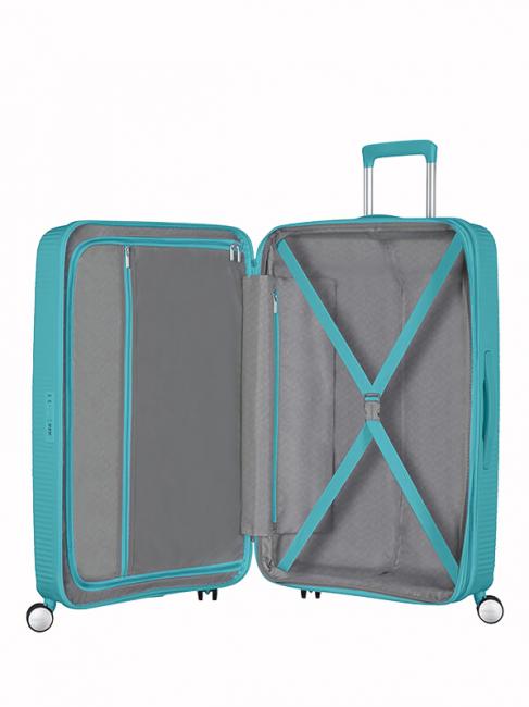 SOUNDBOX SPINNER Medium trolley, expandable turquoise tonic - Rigid Trolley Cases