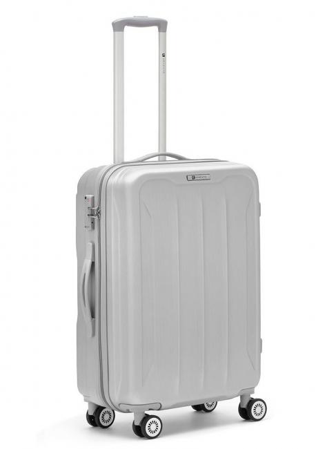 FLIGHT Set of 3 hand luggage trolleys, medium, large silver - Trolley Set