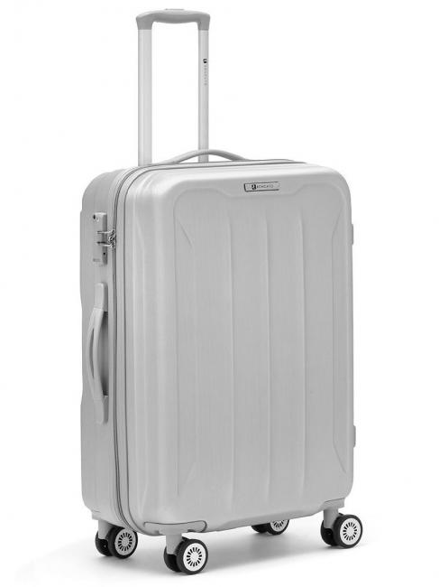 FLIGHT Set of 3 hand luggage trolleys, medium, large silver - Trolley Set