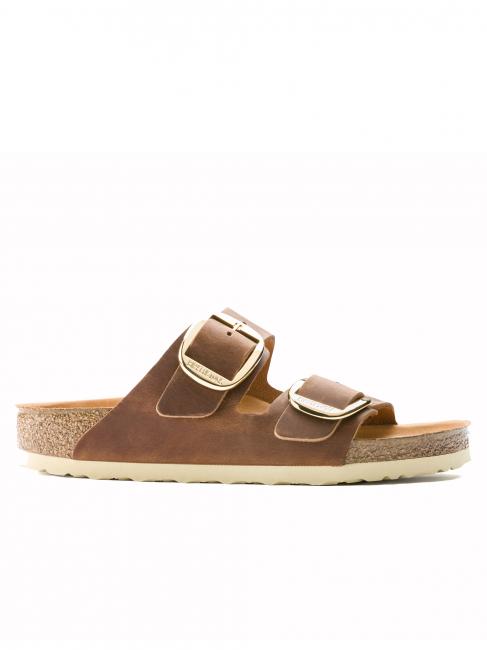 ARIZONA BIG BUCKLE Sandal in oiled leather cognac - Unisex shoes